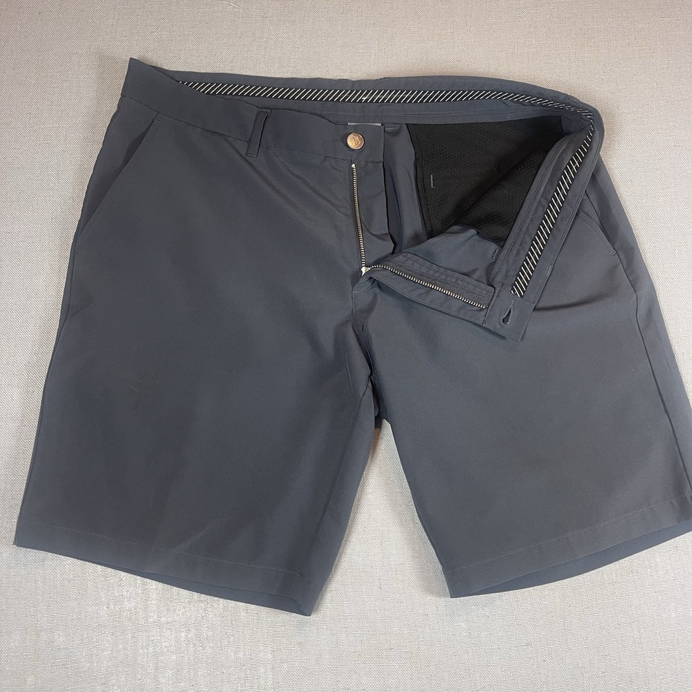 Primo Golf Shorts Mens Size 38 Gray Performance Stretch 9" Inseam Zip Pocket - Picture 5 of 12